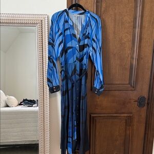 Blue Patterned Women's Dress from Anthro